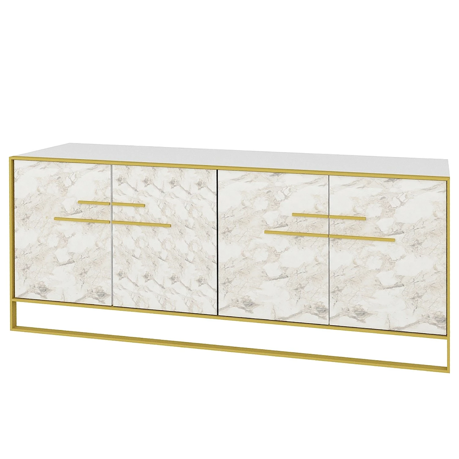 Loftscape Sideboard Pisek - Metall - Marmor Weiß Dekor / Gold 3 Loftscape Sideboard Pisek - Metall - Marmor Weiß Dekor / Gold