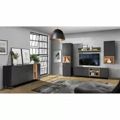 Loftscape Sideboard Mazzo - Schwarz / Eiche Artisan Dekor -Buromobel Verkaufe 1000285799 210819 12212500039 MOOD DETAILS P000000001000285799 mood