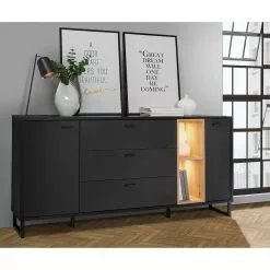 Loftscape Sideboard Mazzo - Schwarz / Eiche Artisan Dekor -Buromobel Verkaufe 1000285799 210819 12212500040 MOOD DETAILS P000000001000285799 mood
