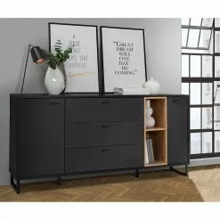 Loftscape Sideboard Mazzo - Schwarz / Eiche Artisan Dekor -Buromobel Verkaufe 1000285799 210819 12212500041 MOOD DETAILS P000000001000285799 mood