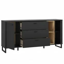 Loftscape Sideboard Mazzo - Schwarz / Eiche Artisan Dekor -Buromobel Verkaufe 1000285799 210819 12212500046 DETAILS P000000001000285799