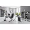 Furnitive Büro-Set Avin X (6-teilig) - Lichtgrau / Hochglanz Anthrazit