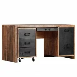 Red Living Büroset Washington (2-teilig) - Mango massiv / Eisen - Mango / Anthrazit