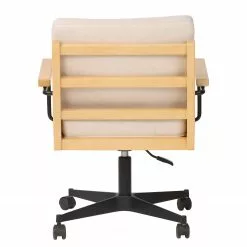 Mørteens Bürostuhl David - Webstoff / Eiche massiv / Stahl - Creme / Eiche / Schwarz -Buromobel Verkaufe 1000288171 220610 045 DETAILS P000000001000288171