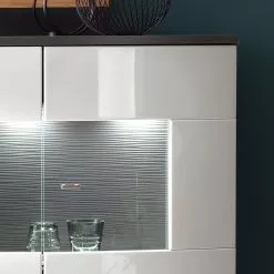 Loftscape Sideboard Intento I - Hochglanz Weiß / Anthrazit -Buromobel Verkaufe 1000288186 210827 12095600052 DETAILS P000000001000288186