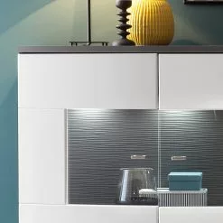 Loftscape Sideboard Intento I - Hochglanz Weiß / Anthrazit -Buromobel Verkaufe 1000288186 210827 12095600054 DETAILS P000000001000288186