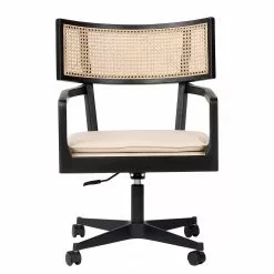 Mørteens Bürostuhl Devon - Webstoff / Esche massiv / Rattan - Creme / Esche Schwarz / Schwarz -Buromobel Verkaufe 1000288194 220610 030 DETAILS P000000001000288194