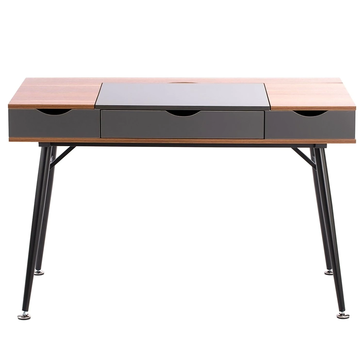 FLHF Schreibtisch Aryn - Anthrazit / Walnuss 4 FLHF Schreibtisch Aryn - Anthrazit / Walnuss – Bild 2