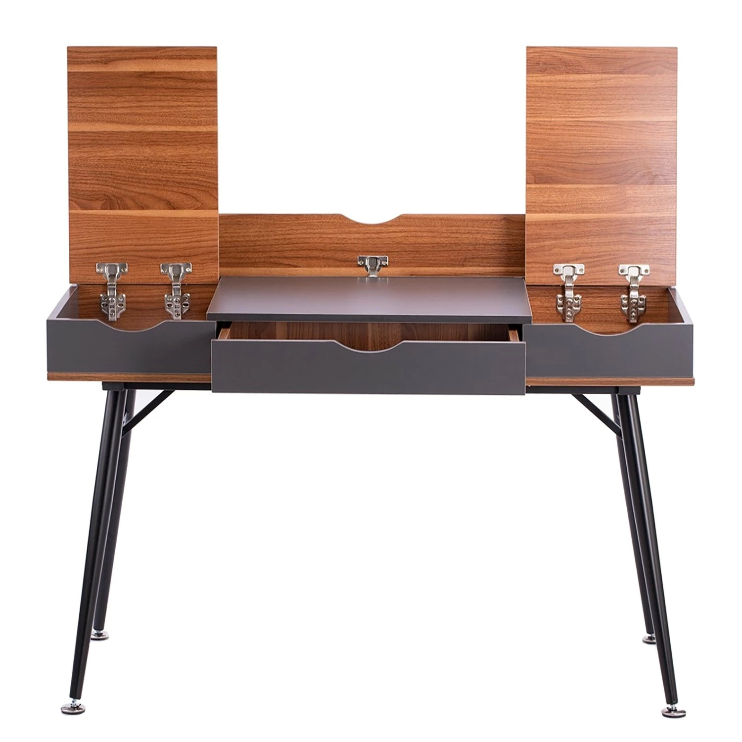 FLHF Schreibtisch Aryn - Anthrazit / Walnuss 5 FLHF Schreibtisch Aryn - Anthrazit / Walnuss – Bild 3