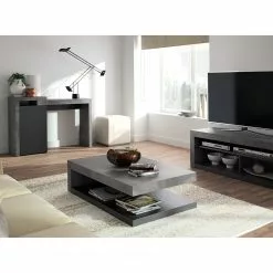 Temahome Schreibtisch Detroit - Wabenplatte - Beton Dekor / Schwarz -Buromobel Verkaufe 1000289237 210902 12454700003 MOOD DETAILS P000000001000289237 mood