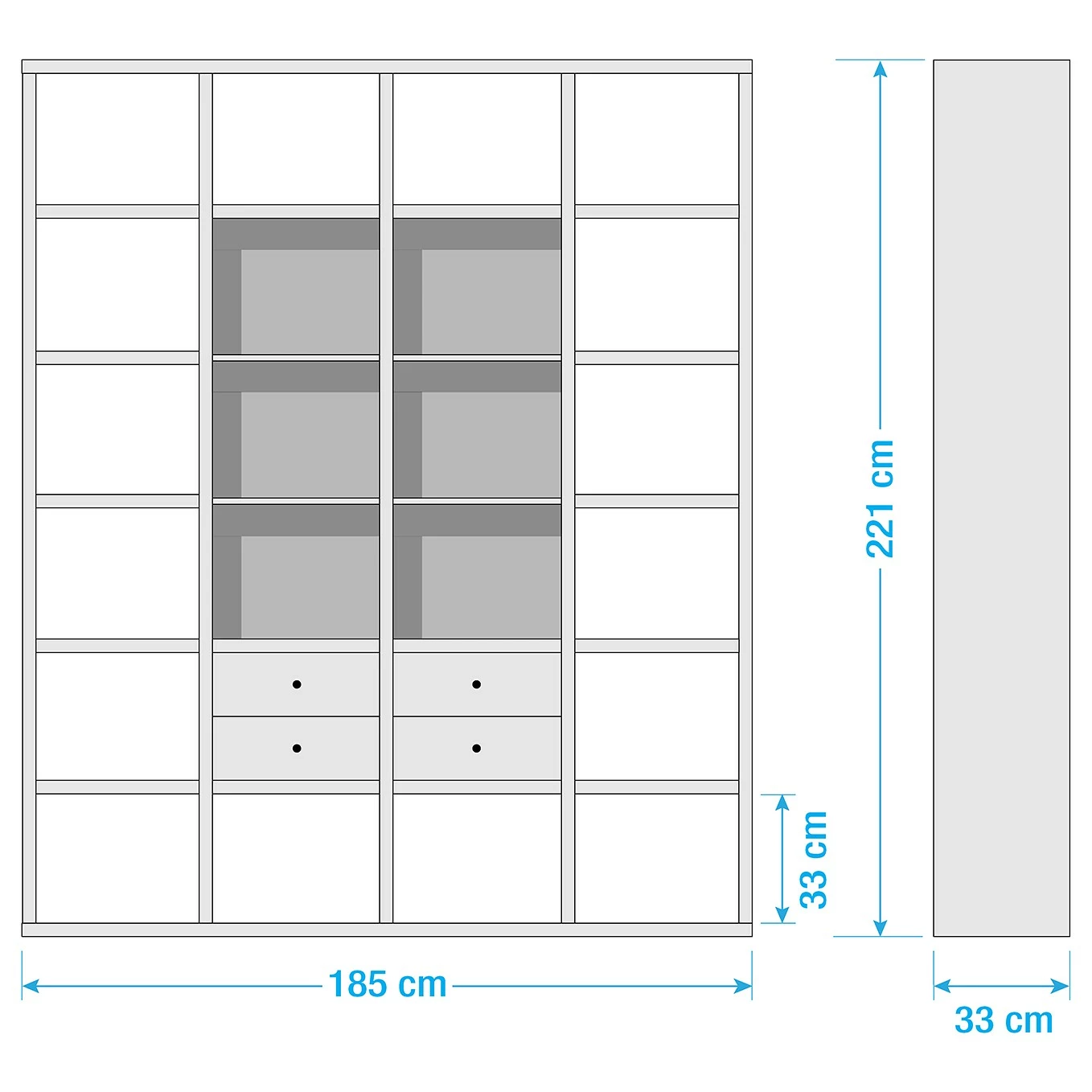 Fredriks Aktenregal-Kombination Emporio - Hochglanz Weiß 6 Fredriks Aktenregal-Kombination Emporio - Hochglanz Weiß – Bild 4
