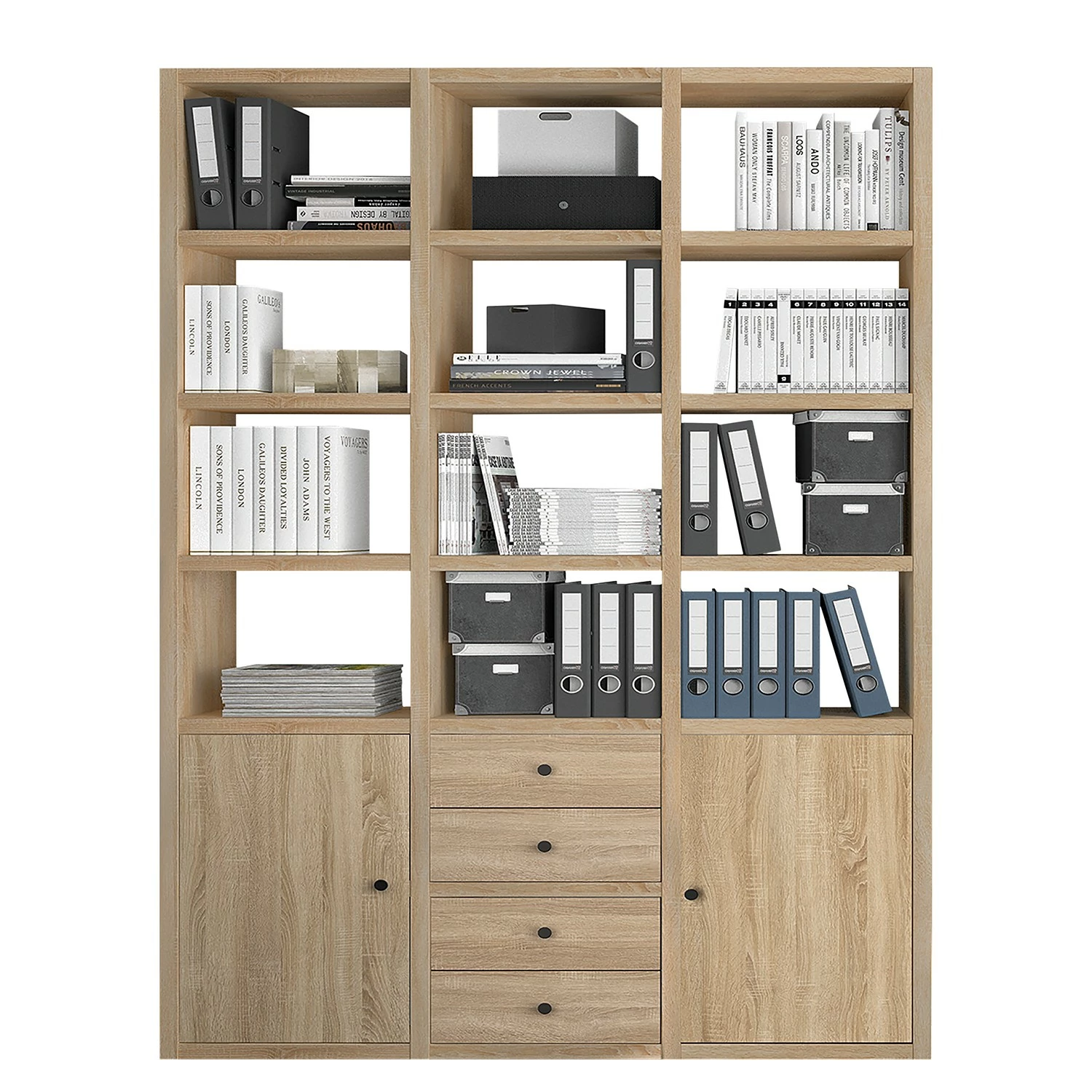 Fredriks Aktenregal-Kombination Emporio V - Eiche Sonoma Dekor 3 Fredriks Aktenregal-Kombination Emporio V - Eiche Sonoma Dekor