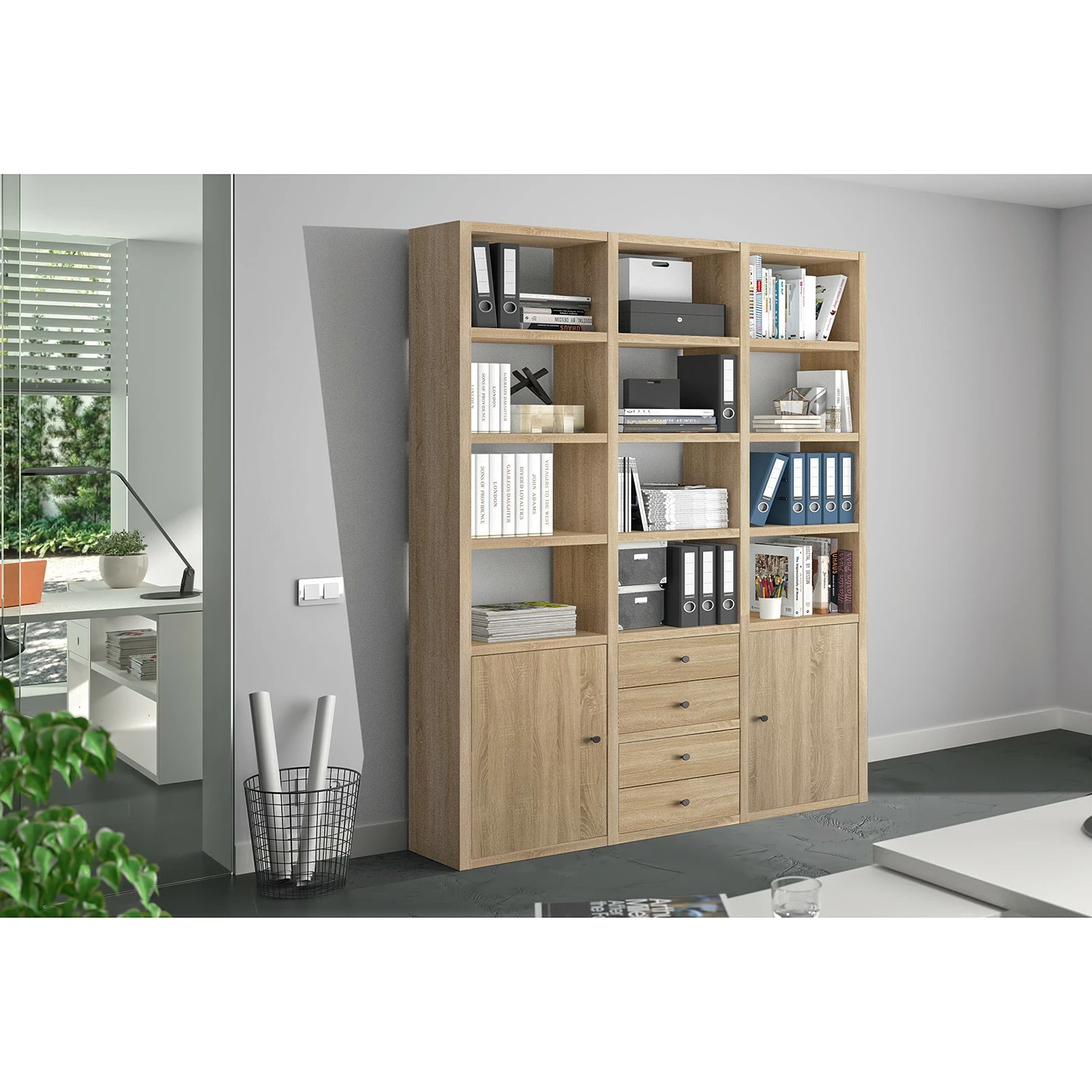 Fredriks Aktenregal-Kombination Emporio V - Eiche Sonoma Dekor 4 Fredriks Aktenregal-Kombination Emporio V - Eiche Sonoma Dekor – Bild 2