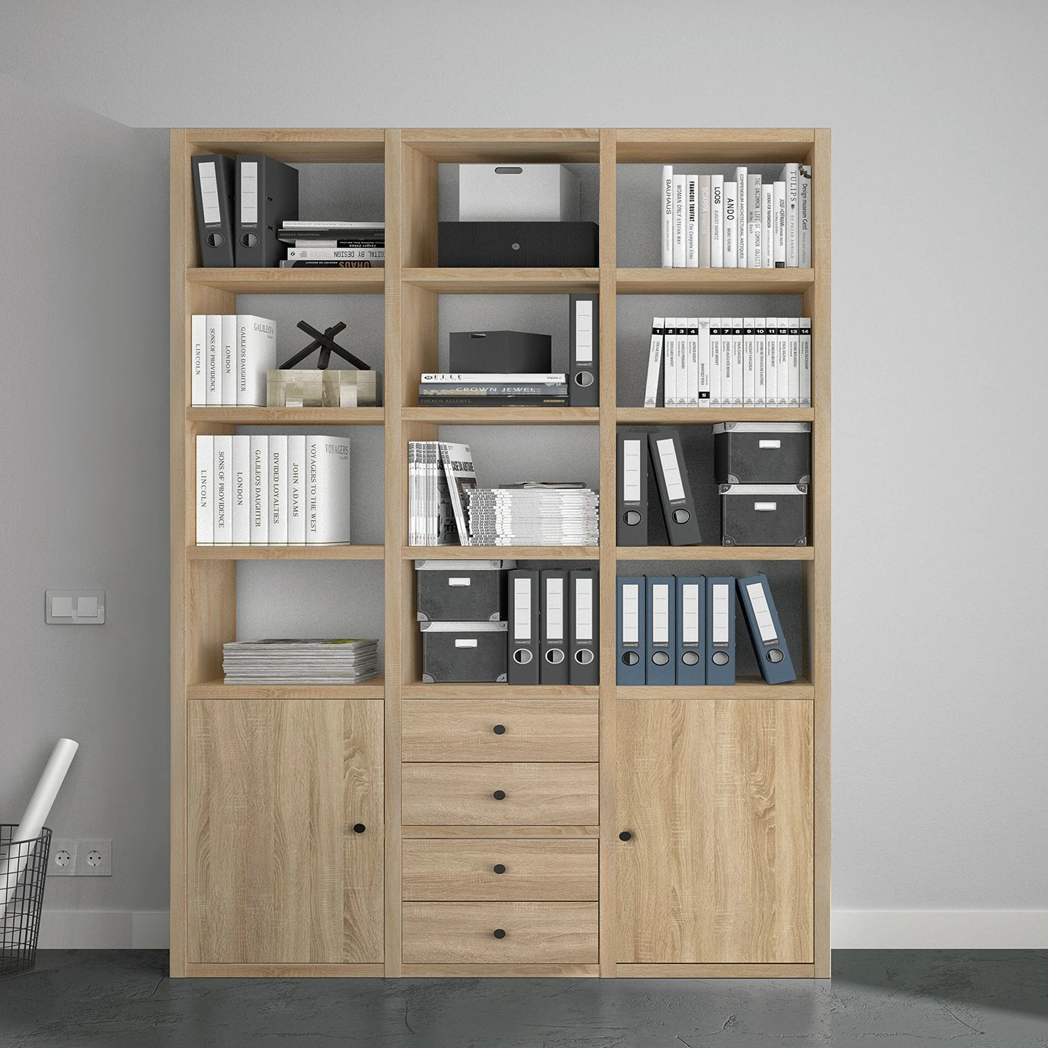 Fredriks Aktenregal-Kombination Emporio V - Eiche Sonoma Dekor 5 Fredriks Aktenregal-Kombination Emporio V - Eiche Sonoma Dekor – Bild 3