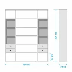 Fredriks Aktenregal-Kombination Emporio VI - Hochglanz Weiß -Buromobel Verkaufe 1000289373 211012 154209000547 SKETCH DETAILS P000000001000289373 sketch