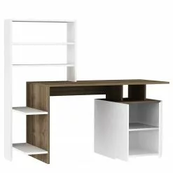 Fredriks Schreibtisch-Kombination Milli - Walnuss Dekor / Weiß -Buromobel Verkaufe 1000289488 210908 14360600015 DETAILS P000000001000289488