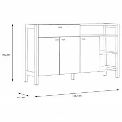 Fredriks Büroset Holvik (3-teilig) - Eiche Sonoma Dekor / Weiß -Buromobel Verkaufe 1000292005 211006 14100700610 SKETCH DETAILS P000000001000292005 sketch