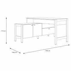 Fredriks Büroset Holvik (3-teilig) - Eiche Sonoma Dekor / Weiß -Buromobel Verkaufe 1000292005 211006 14100700614 SKETCH DETAILS P000000001000292005 sketch