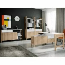 Fredriks Büroset Holvik (4-teilig) - Eiche Sonoma Dekor / Weiß