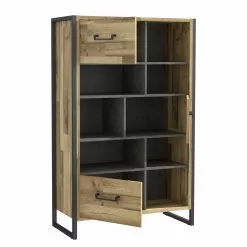 Ars manufacti Büroset Voru (3-teilig) - Eiche Stirling Dekor / Dunkelgrau -Buromobel Verkaufe 1000292007 211006 14100800183 DETAILS P000000001000292007