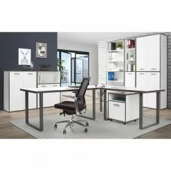 Fredriks Büroset Kendrick I (7-teilig) - Weiß / Grau