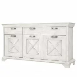 Ridgevalley Sideboard Kimbark I - Pinie Weiß Dekor