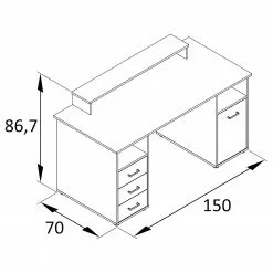 Furnitive Schreibtisch Nora - Weiß -Buromobel Verkaufe 1000296243 210927 08195200607 SKETCH DETAILS P000000001000296243 sketch