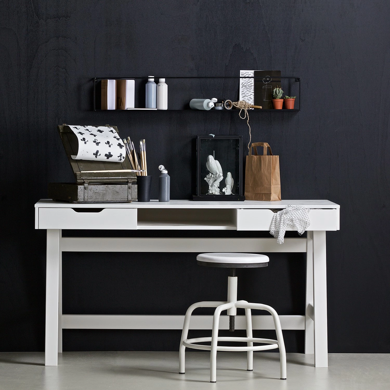 Fredriks Schreibtisch Niklas - Weiß 4 Fredriks Schreibtisch Niklas - Weiß – Bild 2