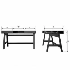 Fredriks Schreibtisch Dural - Kiefer massiv - Schwarz / Vintage Braun -Buromobel Verkaufe 1000299506 211011 084544000582 SKETCH DETAILS P000000001000299506 sketch