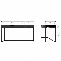 Fredriks Schreibtisch Sion - Esche massiv / Metall - Schwarz 15 Fredriks Schreibtisch Sion - Esche massiv / Metall - Schwarz -Buromobel Verkaufe 1000299508 211011 084544000597 SKETCH DETAILS P000000001000299508 sketch