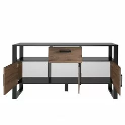 Red Living Sideboard Norddal - Nussbaum Dekor / Schwarz -Buromobel Verkaufe 1000304813 211027 104959000114 DETAILS P000000001000304813