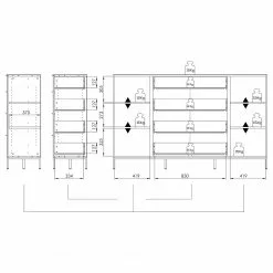 Maja Möbel Sideboard Trend Wood I - Asteiche Dekor / Schwarz -Buromobel Verkaufe 1000306527 211102 130342000521 SKETCH DETAILS P000000001000306527 sketch