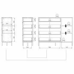 Maja Möbel Sideboard Trend Wood II - Asteiche Dekor / Schwarz -Buromobel Verkaufe 1000306532 211102 130342000527 SKETCH DETAILS P000000001000306532 sketch