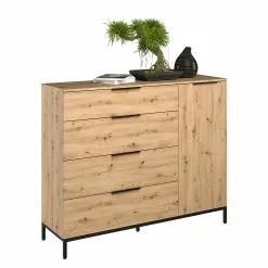 Maja Möbel Sideboard Trend Wood II - Asteiche Dekor / Schwarz -Buromobel Verkaufe 1000306532 211102 13034200064 DETAILS P000000001000306532