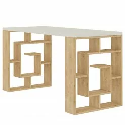 Loftscape Schreibtisch Lemi - Weiß / Eiche Dekor