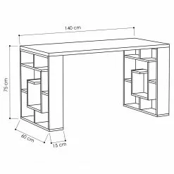 Loftscape Schreibtisch Lemi - Weiß / Eiche Dekor -Buromobel Verkaufe 1000306569 211115 13510100639 SKETCH DETAILS P000000001000306569 sketch