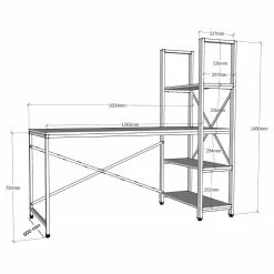 Red Living Schreibtisch-Kombination Living - Eiche Dekor / Schwarz -Buromobel Verkaufe 1000306594 211115 13512400673 SKETCH DETAILS P000000001000306594 sketch