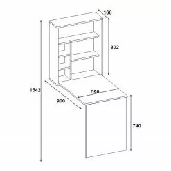 Loftscape Wandschreibtisch Jedway - Weiß -Buromobel Verkaufe 1000306597 211115 13511900666 SKETCH DETAILS P000000001000306597 sketch