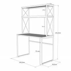 Red Living Schreibtisch-Kombination Lavik - Pinie Braun / Schwarz -Buromobel Verkaufe 1000306612 211115 13515800725 SKETCH DETAILS P000000001000306612 sketch
