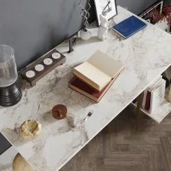 Red Living Schreibtisch Hasselt - Marmor Weiß Dekor -Buromobel Verkaufe 1000306620 211115 13521800284 DETAILS P000000001000306620