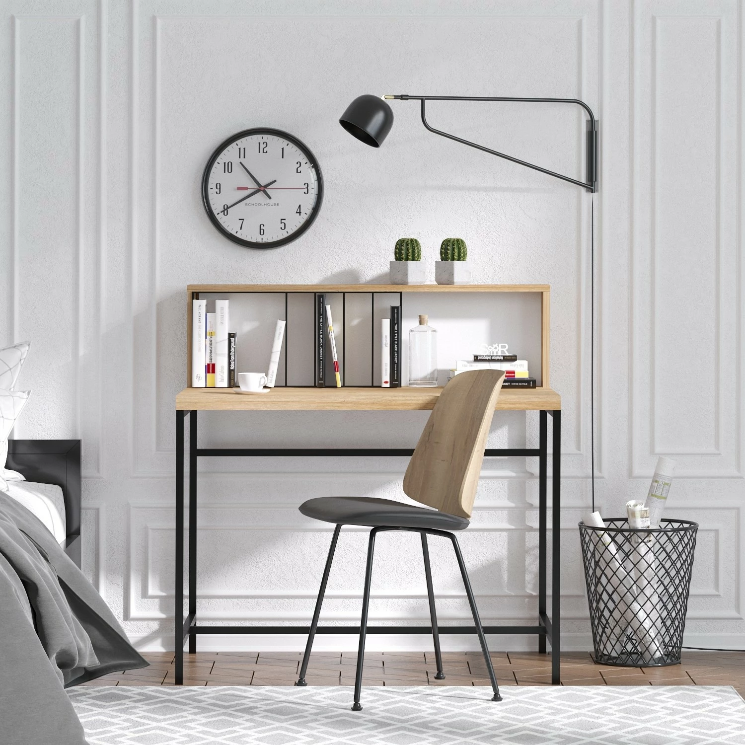 Red Living Schreibtisch Kelos - Eiche Dekor / Schwarz 4 Red Living Schreibtisch Kelos - Eiche Dekor / Schwarz – Bild 2