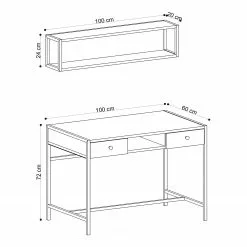 Red Living Schreibtisch-Set Kemer (2-teilig) - Eiche Dekor / Schwarz 9 Red Living Schreibtisch-Set Kemer (2-teilig) - Eiche Dekor / Schwarz -Buromobel Verkaufe 1000306636 211115 13533900865 SKETCH DETAILS P000000001000306636 sketch