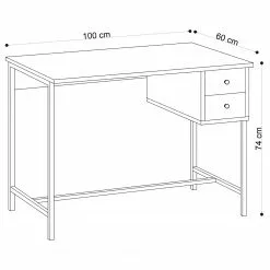 Red Living Schreibtisch Kendra - Eiche Dekor / Schwarz -Buromobel Verkaufe 1000306643 211115 13532300843 SKETCH DETAILS P000000001000306643 sketch