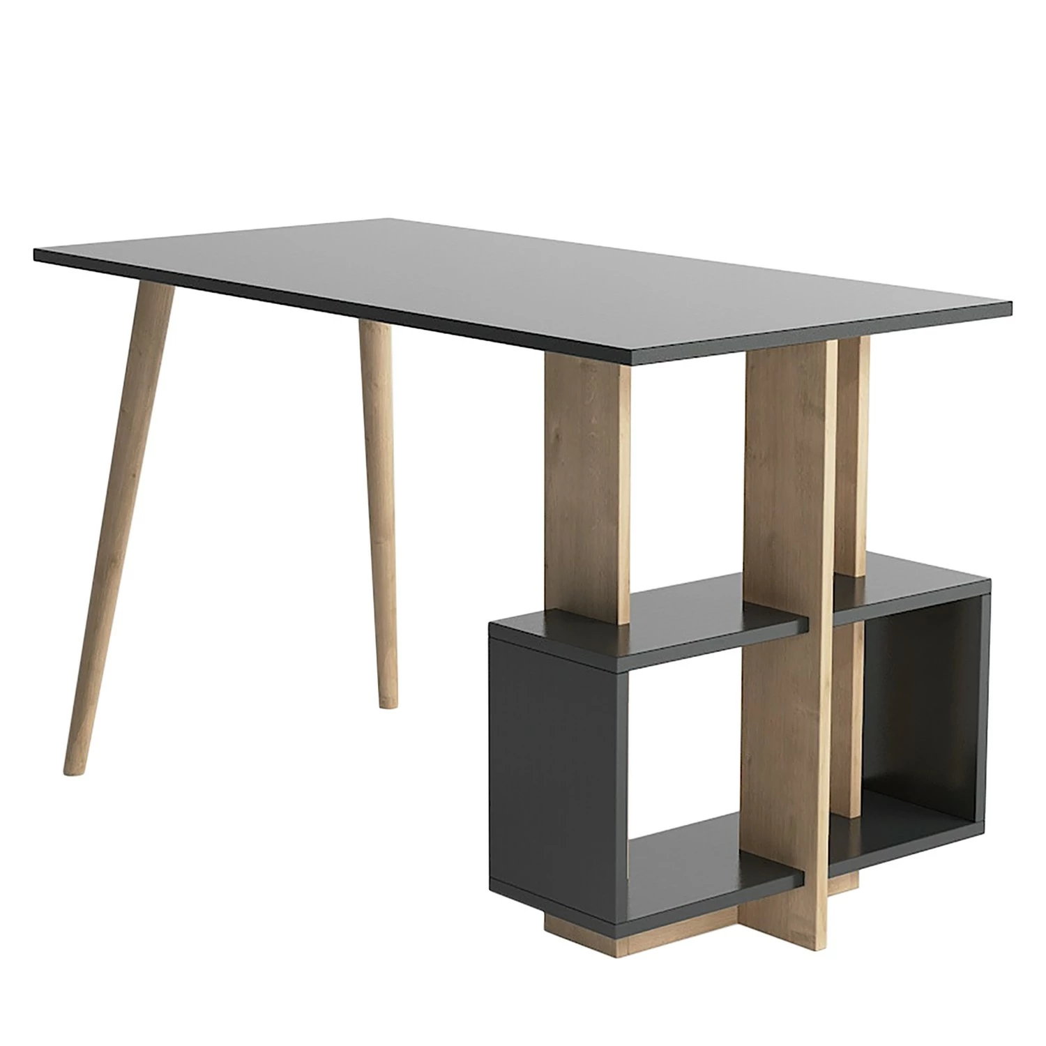 Norrwood Schreibtisch Dassow - Anthrazit / Eiche Dekor 3 Norrwood Schreibtisch Dassow - Anthrazit / Eiche Dekor