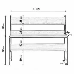 Red Living Schreibtisch Clomeo - Walnuss Dekor -Buromobel Verkaufe 1000306657 211115 13543400942 SKETCH DETAILS P000000001000306657 sketch