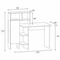 Loftscape Schreibtisch-Kombination Jarred - Weiß -Buromobel Verkaufe 1000306662 211115 13534200870 SKETCH DETAILS P000000001000306662 sketch