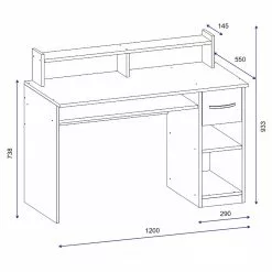 Loftscape Schreibtisch Jens - Schwarz / Silber -Buromobel Verkaufe 1000306666 211115 13551000991 SKETCH DETAILS P000000001000306666 sketch