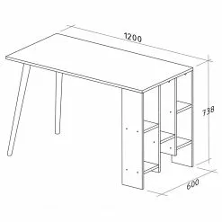 Red Living Schreibtisch Doncaster - Weiß / Eiche Dekor -Buromobel Verkaufe 1000306667 211115 13534800878 SKETCH DETAILS P000000001000306667 sketch