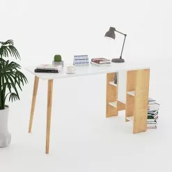 Red Living Schreibtisch Doncaster - Weiß / Eiche Dekor -Buromobel Verkaufe 1000306667 211115 13554800574 DETAILS P000000001000306667