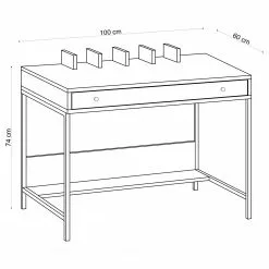 Red Living Schreibtisch Dabney - Eiche Dekor / Schwarz -Buromobel Verkaufe 1000306671 211115 13544100952 SKETCH DETAILS P000000001000306671 sketch